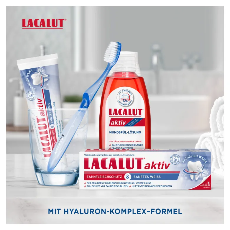 Lacalut aktiv Zahnfleischschutz & Sanftes Weiß Zahncreme, 75 ml