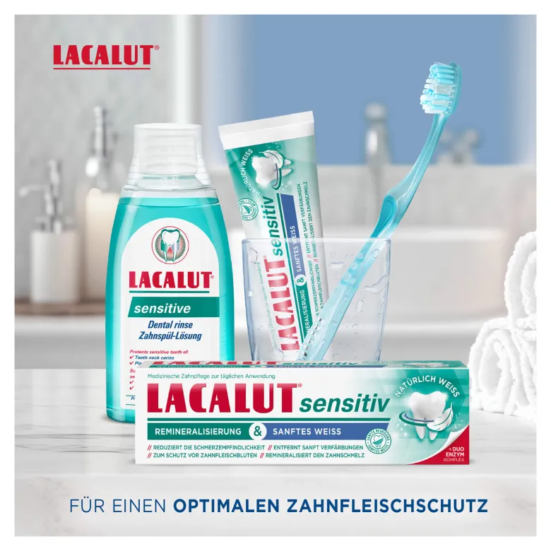 Lacalut sensitiv Zahnpasta Remineralisierung & sanftes Weiß, 75 ml