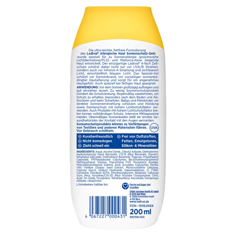 Ladival Allergische Haut Sonnenschutz-Gel LSF50+, 200 ml