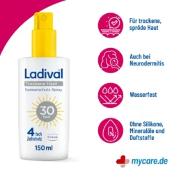 Ladival Trockene Haut Sonnenschutz-Spray LSF 30, 150 ml