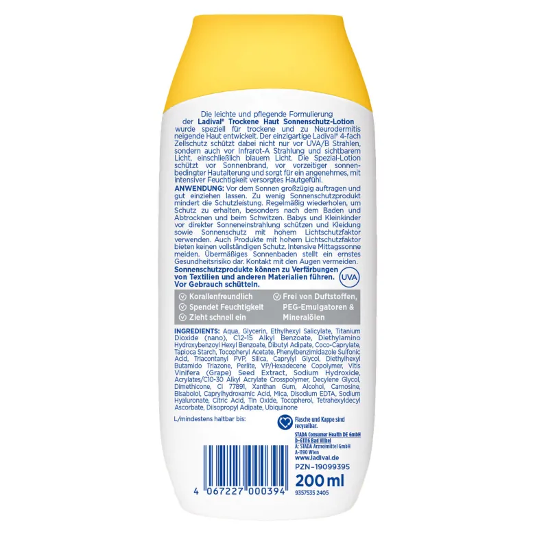 Ladival Trockene Haut Sonnenschutz-Lotion LSF30, 200 ml