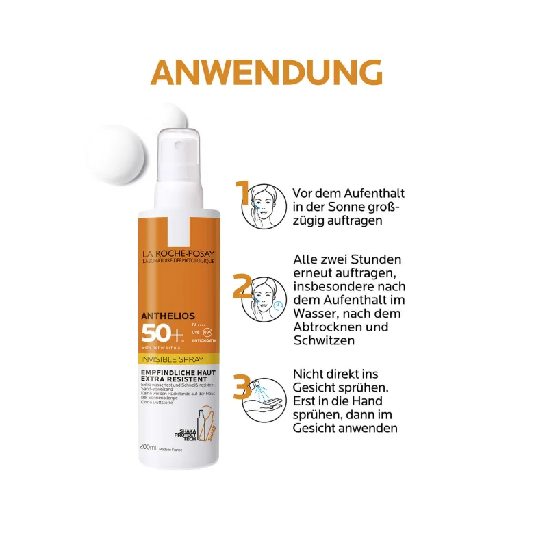 La Roche Posay Anthelios Invisible Spray Ohne Parfum LSF 50+, 200 ml