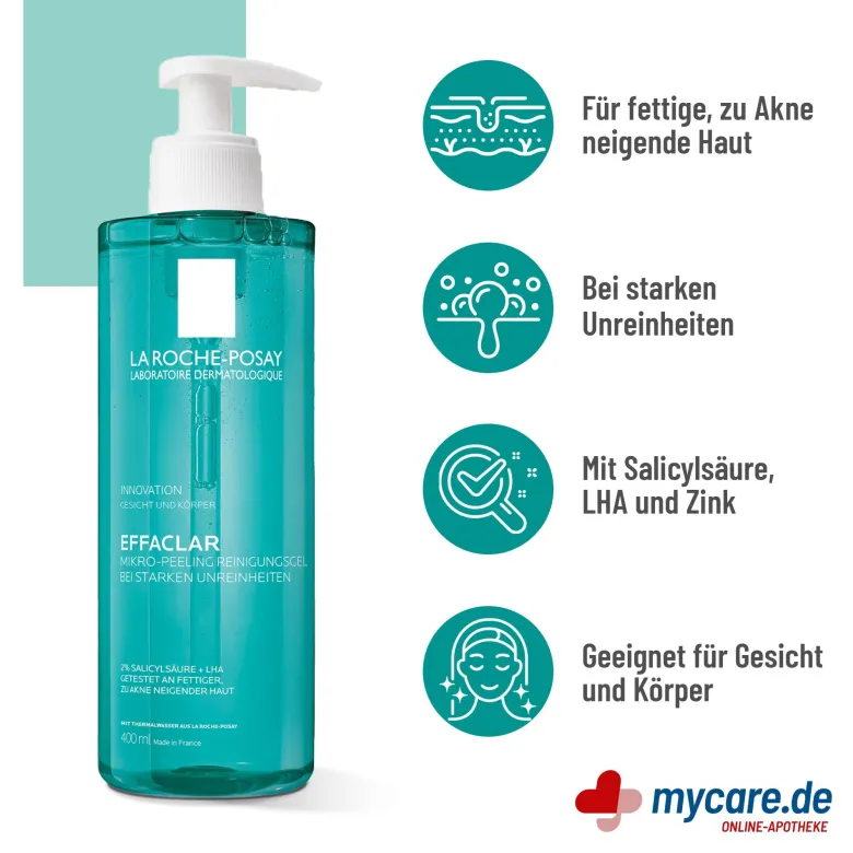 La Roche Posay Effaclar Mikro-Peeling Reinigungsgel, 400 ml