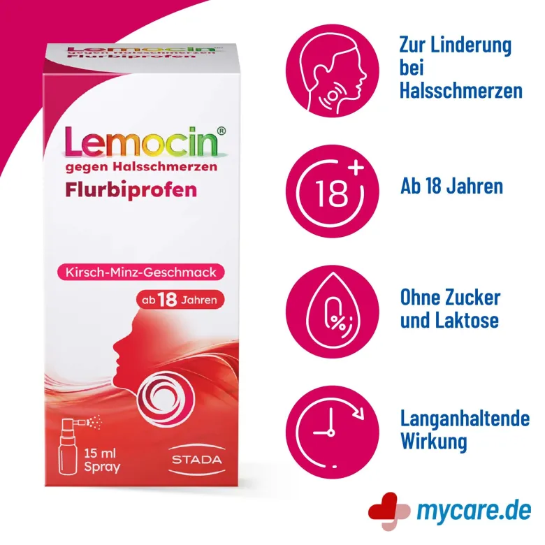 Lemocin Flurbiprofen Spray gegen Halsschmerzen, 15 ml