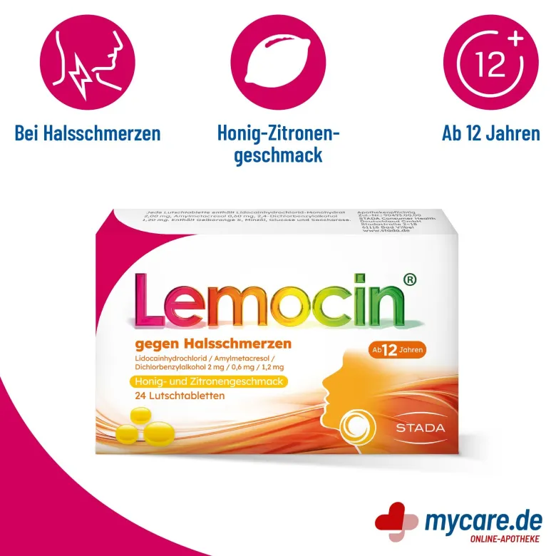 Lemocin gegen Halsschmerzen Honig-Zitrone, 24 St