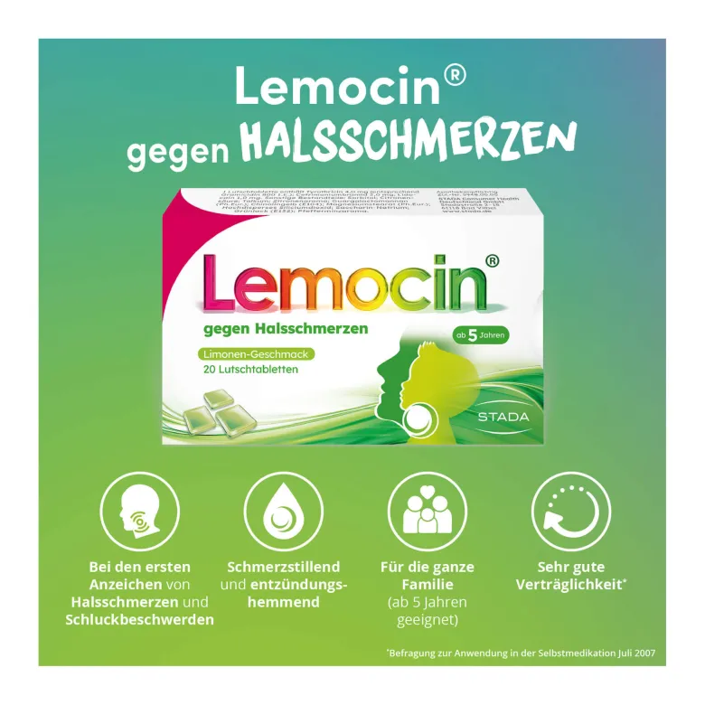 Lemocin gegen Halsschmerzen Limone, 20 St