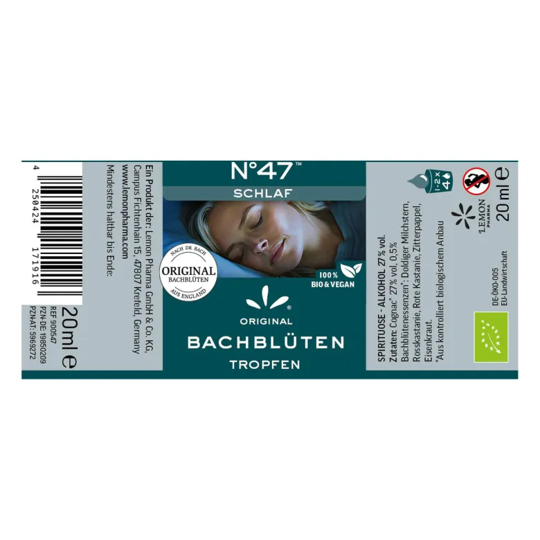 Lemon Pharma Bachblüten Tropfen N.47 Schlaf, 20 ml