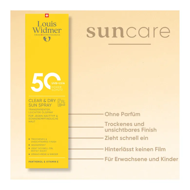 Louis Widmer Clear & Dry Sun Spray 50 unparfümiert, 200 ml