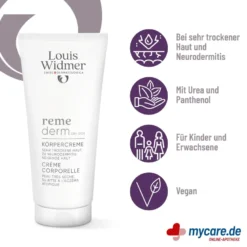 Louis Widmer remederm Körpercreme leicht parfümiert, 200 ml