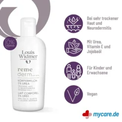 Louis Widmer remederm Körpermilch 5% Urea unparfümiert, 200 ml