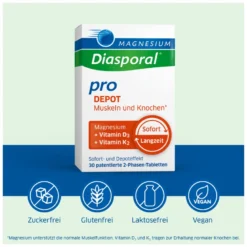 Magnesium-Diasporal pro DEPOT-Tabletten Muskeln und Knochen, 30 St