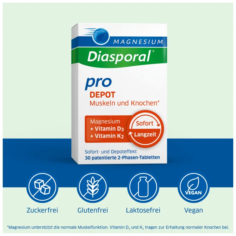 Magnesium-Diasporal pro DEPOT-Tabletten Muskeln und Knochen, 30 St
