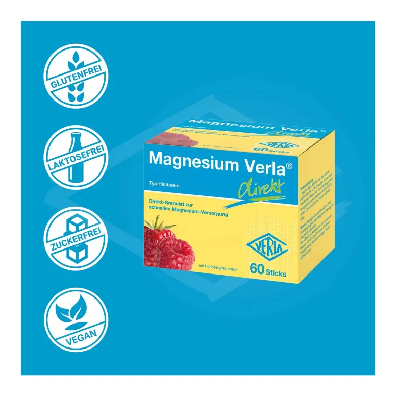 Magnesium Verla direkt Granulat Himbeere, 60 St