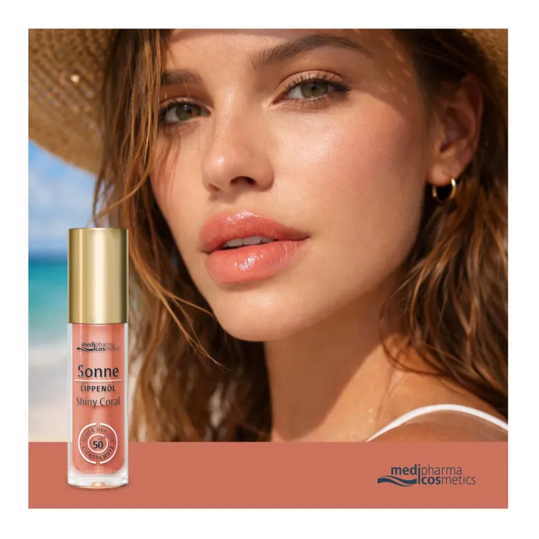 medipharma cosmetics Sonne Lippenöl Shiny Coral LSF 50, 4 ml