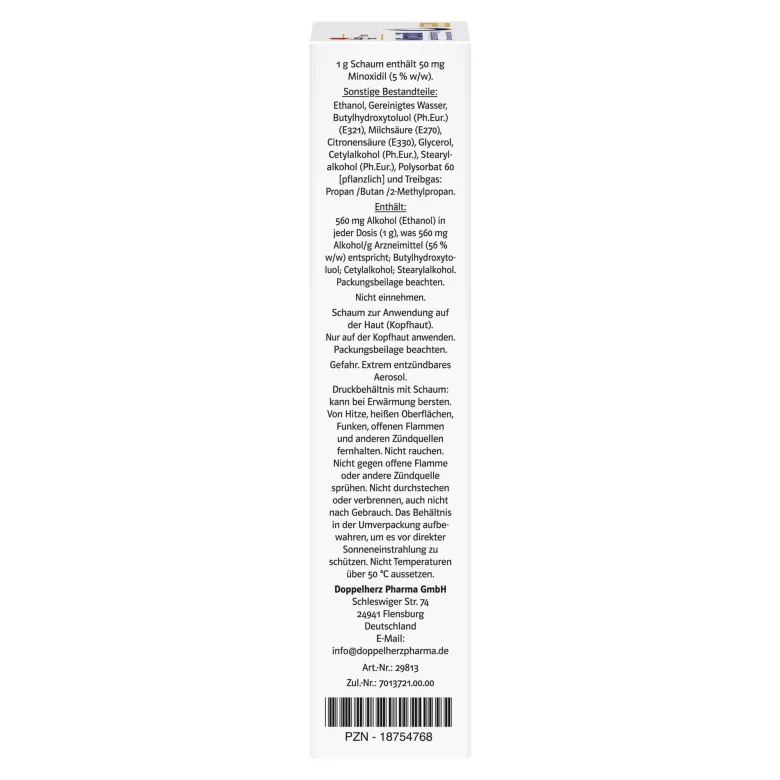 Minoxidil DoppelherzPharma 50 mg/g Schaum für Männer, 3X60 g