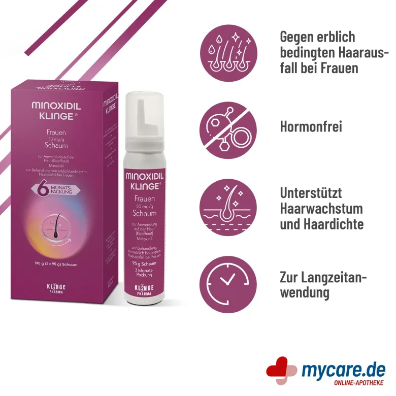Minoxidil Klinge Frauen 50 mg/g Schaum, 190 g