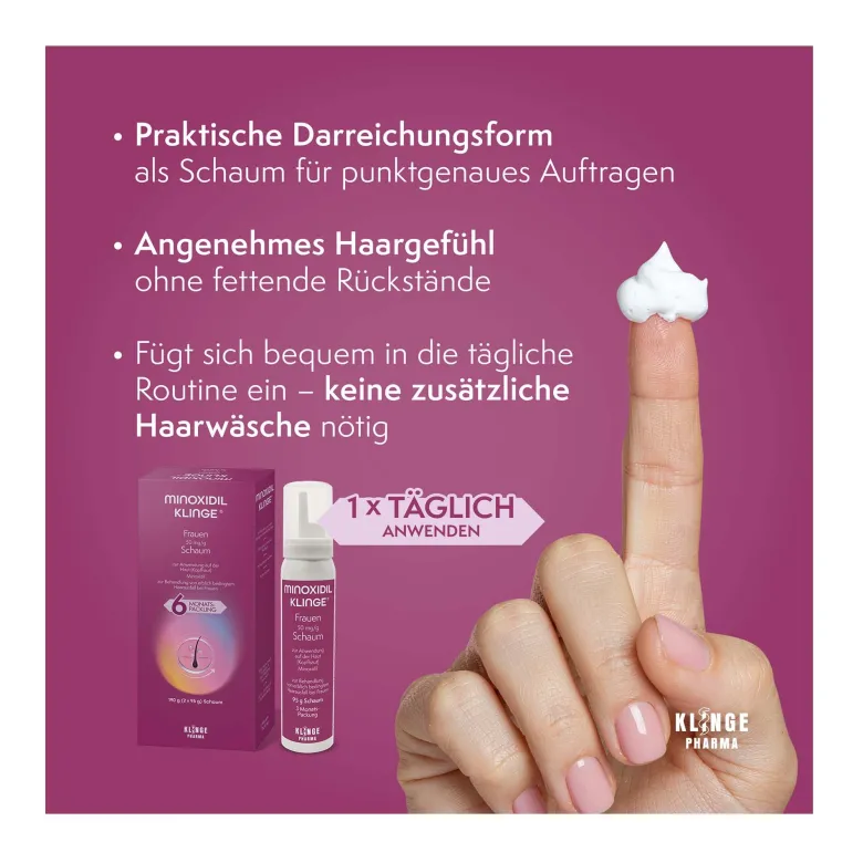Minoxidil Klinge Frauen 50 mg/g Schaum, 190 g