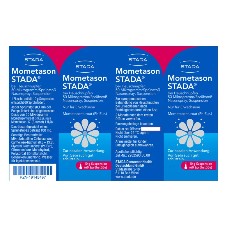 Mometason Stada bei Heuschnupfen 50 µg/Sprühstoß Nasenspray, 10 g