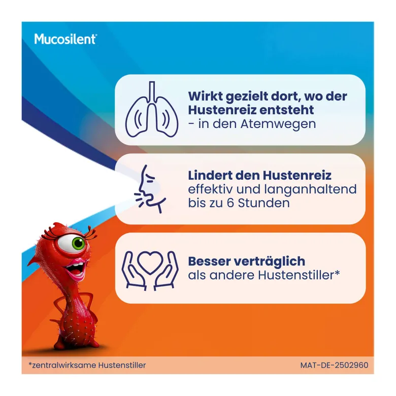 Mucosilent gegen Reizhusten Hustenstiller Saft, 100 ml