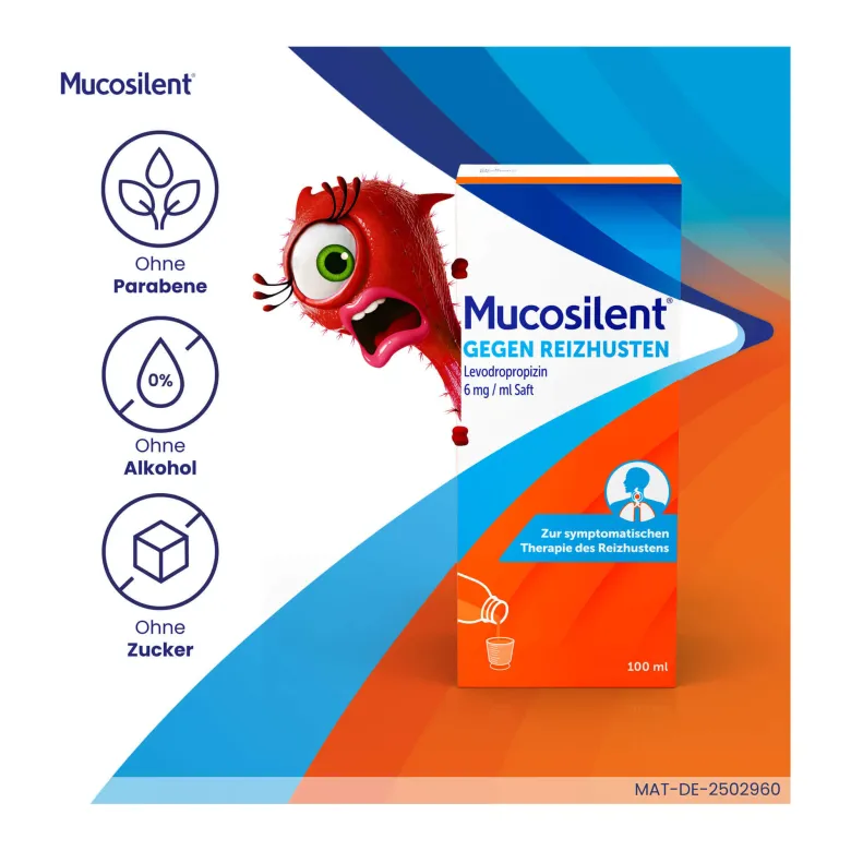 Mucosilent gegen Reizhusten Hustenstiller Saft, 100 ml