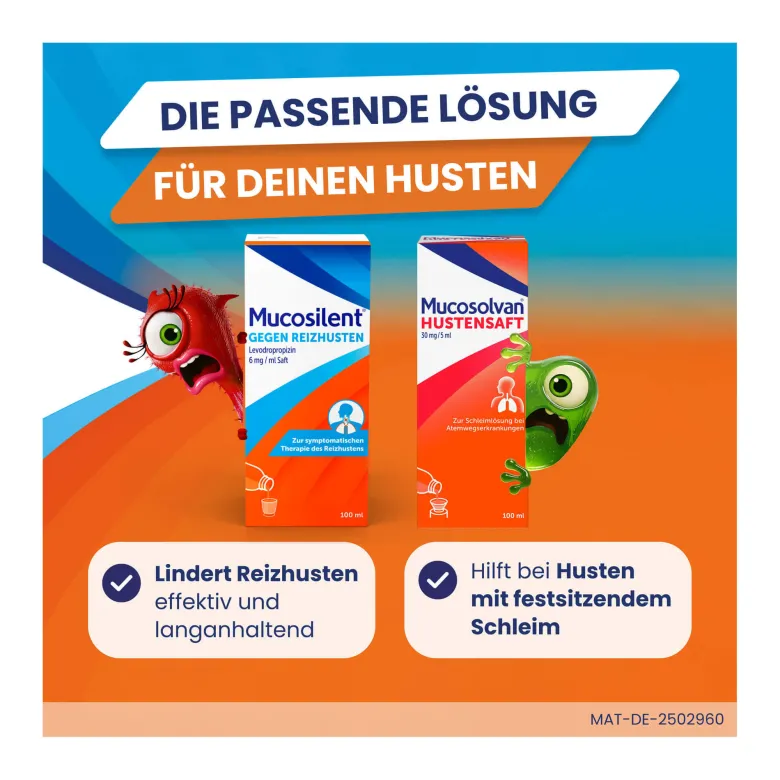 Mucosilent gegen Reizhusten Hustenstiller Saft, 100 ml