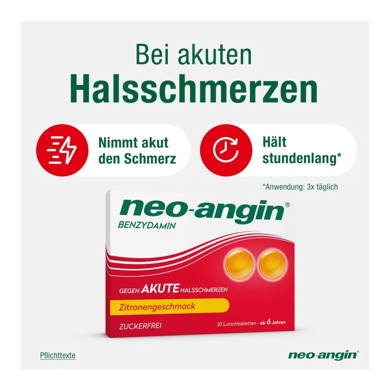 Neo-Angin Benzydamin akute Halsschmerzen Zitrone, 20 St