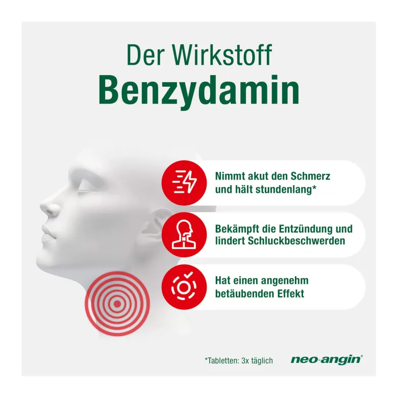 Neo-Angin Benzydamin akute Halsschmerzen Zitrone, 20 St