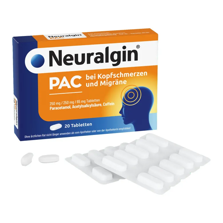 Neuralgin PAC Tabletten bei Kopfschmerzen und Migräne, 20 St