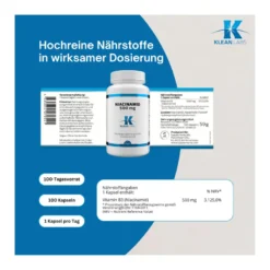 Niacinamid B3 500 mg Klean Labs Kapseln, 100 St