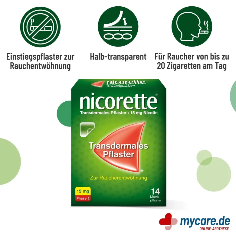 Nicorette Nikotinpflaster 15 mg Nikotin, 14 St