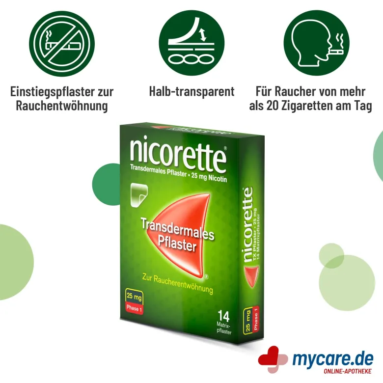 Nicorette Nikotinpflaster 25 mg Nikotin, 14 St
