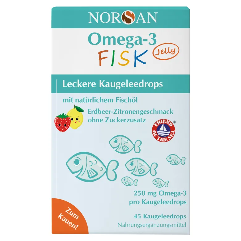 Norsan Omega-3 Fisk Jelly Dragees für Kinder, 45 St