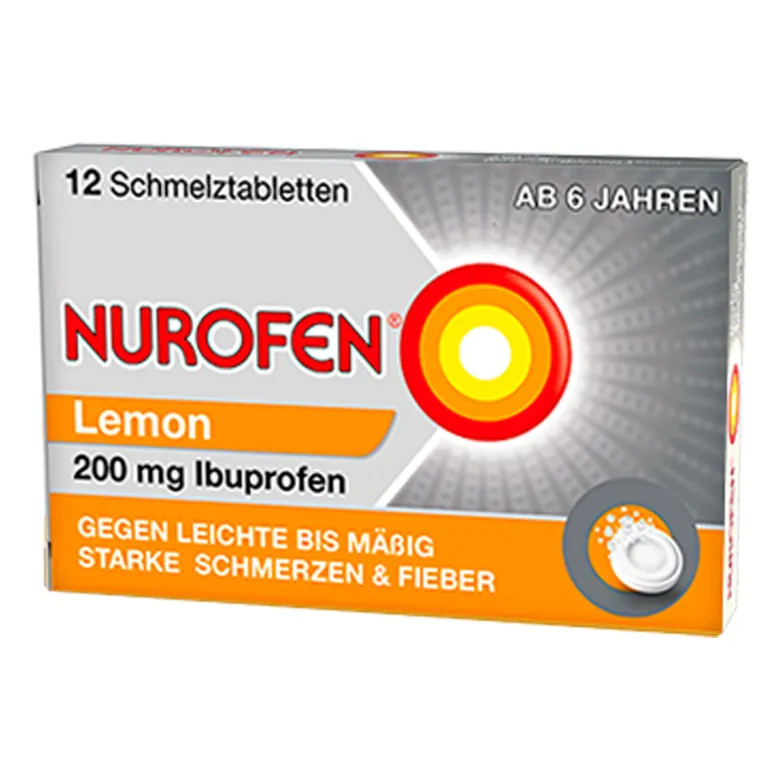 Nurofen Schmelztabletten Lemon bei Kopfschmerzen 200 mg, 12 St