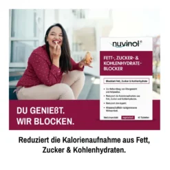 Nuvinol Fett-, Zucker- & Kohlenhydrateblocker, 45 St