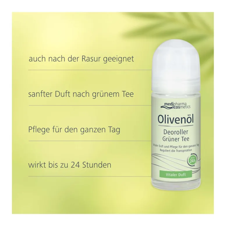 Olivenöl Deoroller Grüner Tee, 50 ml