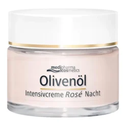 Olivenöl Intensivcreme Rosé Nachtcreme für das Gesicht, 50 ml