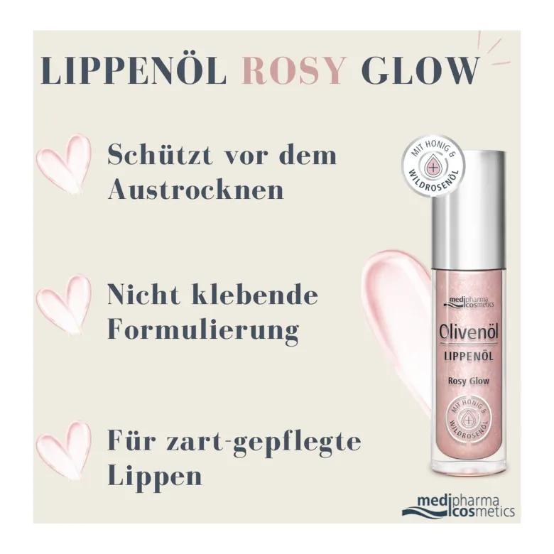 Olivenöl Lippenöl Rosy Glow, 4 ml