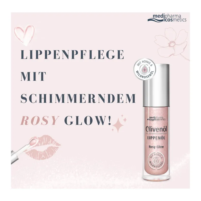 Olivenöl Lippenöl Rosy Glow, 4 ml