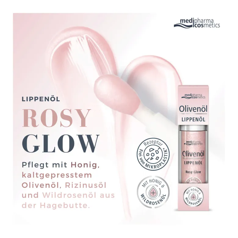 Olivenöl Lippenöl Rosy Glow, 4 ml