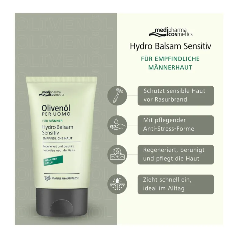 Olivenöl Per Uomo Hydro Balsam Sensitiv, 50 ml