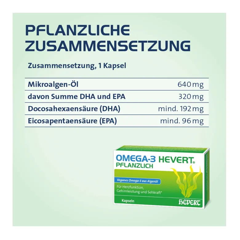 Omega-3 Hevert pflanzliche Weichkapseln, 120 St