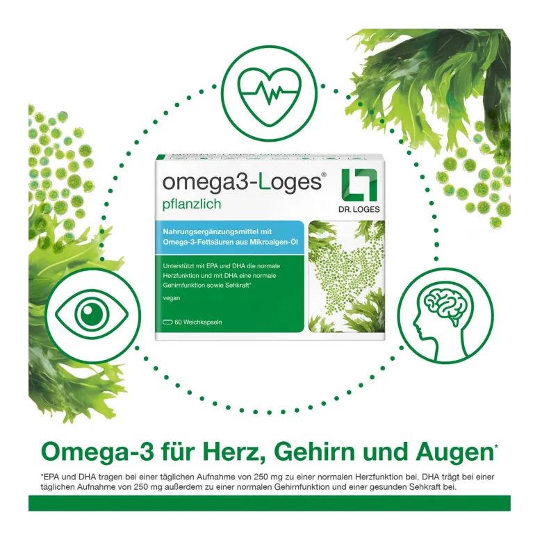 Omega 3-Loges pflanzlich Kapseln, 120 St