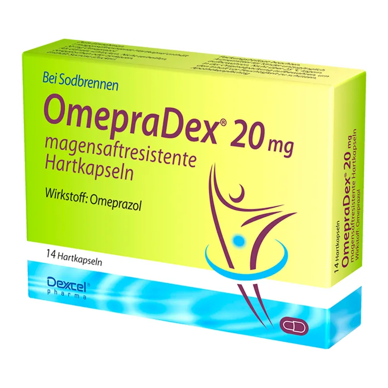 OmepraDex 20 mg Magensaftresistente Hartkapseln, 14 St