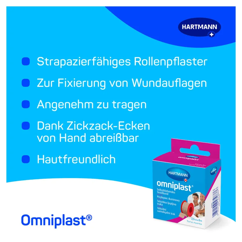 Omniplast Fixierpflaster 2,5 cm x 5 m, 1 St