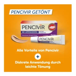 Pencivir bei Lippenherpes Creme hautfarben 1%, 2 g