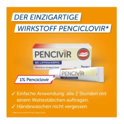 Pencivir Creme bei Lippenherpes, 2 g
