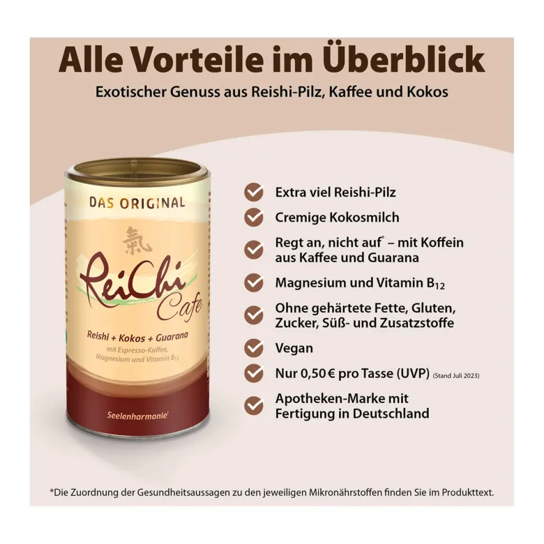 ReiChi Cafe Reishi-Pilz Espresso-Kaffee Kokos vegan, 400 g