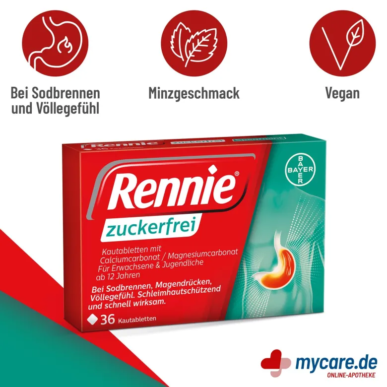 Rennie zuckerfrei Kautabletten, 36 St