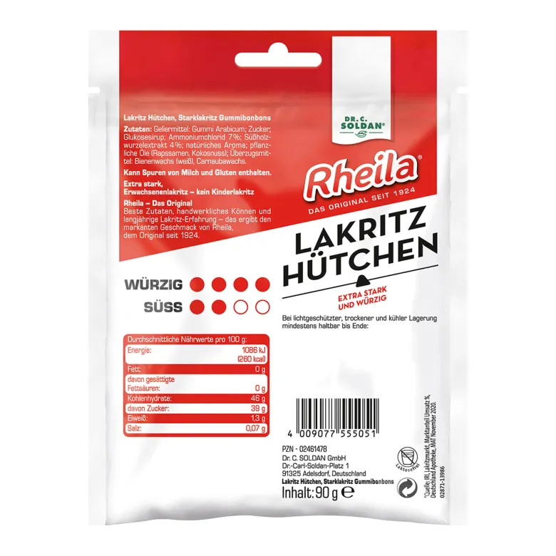 Rheila Lakritz Hütchen mit Zucker, 90 g