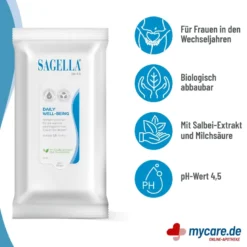 Sagella pH 4,5 Daily Well-Being Intimtücher, 15 St